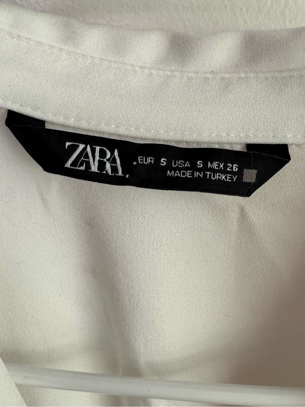 ZARA Oyster White Ruched Corset Long Sleeve Dress - Picture 5 of 11